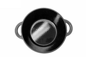 Oala din fonta emailata cu coada si capac, Cooking by Heinner, 24 cm, 4L, marble grey - Img 6
