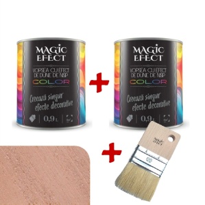 Pachet 1+1, vopsea decorativa, Coral Rose, interior, 1.8 litri, Magic Efect