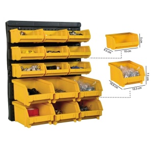 Panou organizare 15 casete, scule si unelte, prindere perete, 32.3 x 38.5 x 18 cm - Img 2