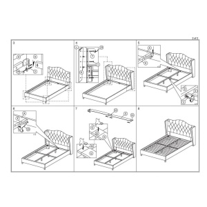 Pat SL Aspen, matrimonial, lemn masiv, tapitat cu catifea, cu somiera, 160x200, gri - Img 3