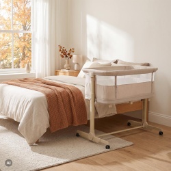 Patut 2 in 1, co-sleeper si tarc de joaca, bej, U-Grow - Img 9
