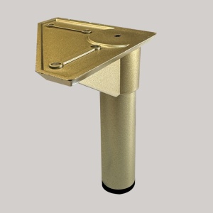 Picior mobilier H100 mm, baza rotunda, auriu mat - Img 1
