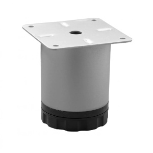 Picior mobilier WAW, Ayagi, D 60, H 100, reglabil, metalic, finisaj aluminiu