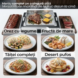 Plita electrica 1650 W, iHunt BRO Teppanyaki Grill, 47.5 x 36 x 9.6 cm - Img 5