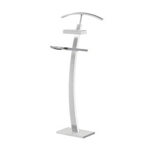 Portmantou suport haine HM WU13, lemn, baza metalica cromata, 117 cm, alb