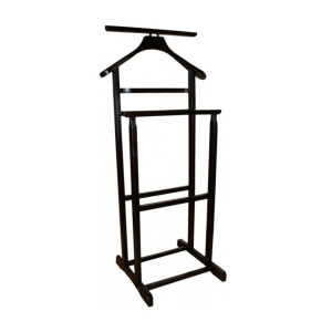 Portmantou suport haine, tip valet, dublu, din lemn masiv, 102 cm, wenge - Img 2