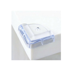 Protectie transparenta autoadeziva sau prin holzsurub pentru colturile mobilei, set 4 bucati - Siguranta optima pentru copii - Img 1
