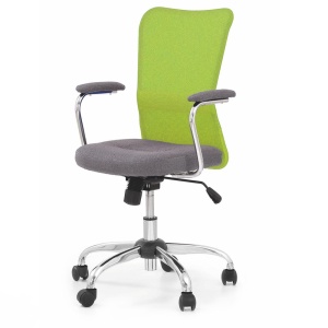 Scaun birou copii HM Andy, Mesh Stofa, Ergonomic, Cadru Cromat, Inaltime ajustabila, Mecanism balansare, 102 Kg, Verde - Img 3