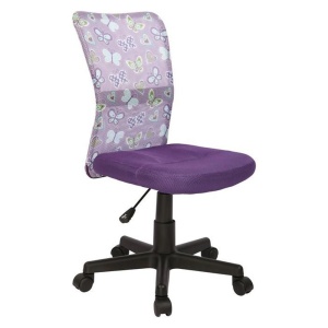 Scaun birou copii HM Dingo, Ergonomic, Cadru Polipropilena, Mesh, Inaltime ajustabila, 80 kg, 98x41x56 cm, Violet