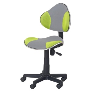 Scaun birou copii HM Flash 2, Ergonomic, Stofa Mesh, Cadru Polipropilena, Inaltime ajustabila, 80 Kg, Verde Gri - Img 2