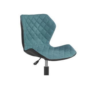 Scaun birou copii HM Matrix, Ergonomic, Cadru Cromat, Stofa Piele ecologica, Roti pivotante, 100 Kg, Negru Turcoaz - Img 3