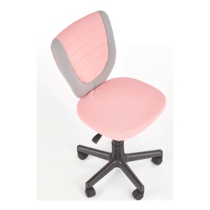 Scaun birou copii HM Toby, ergonomic, cadru polipropilena, rotativ, inaltime reglabila, roti pivotante, 80 kg, gri roz - Img 3