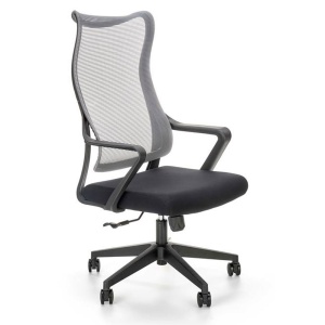 Scaun birou cu mesh Hm Loreto, ergonomic, suport lombar, baza polipropilena, mecanism de balans, inaltime reglabila, material respirabil, 100 kg, negru