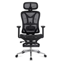 Scaun birou ergonomic multifunctional SYYT 9519, mesh, mecanism a-sincron, suport lombar, brate 3D,150 kg, negru - Img 3
