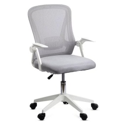 Scaun birou ergonomic OFF 433, mesh, inaltime ajustabila, baza polipropilena, suport lombar, cotiere rabatabile, 90 kg, gri - Img 2