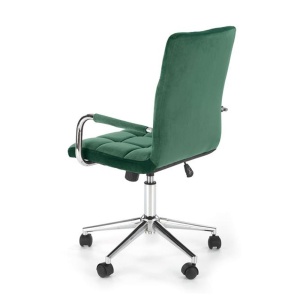 Scaun birou HM Gonzo 4, stofa tip catifea, mecanism de balans, cu brate tapitate, cadru cromat, rotatie 360 , 90 kg, verde - Img 3