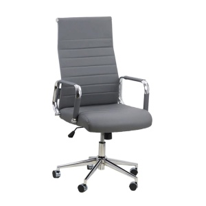 Scaun birou OFF 937, operativ, piele ecologica, ergonomic, baza cromata, inaltime reglabila, 110 kg - Img 2