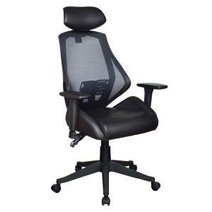 Scaun birou SL Q406, Ergonomic, Brate ajustabile, Inaltime ajustabila, Mecanism balansare, Mecanism Multiblock, 100 Kg, Negru