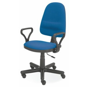 Scaun de birou HM Bravo, Ergonomic, Cadru Polipropilena, Stofa, Inaltime ajustabila, 80 kg, Albastru - Img 2