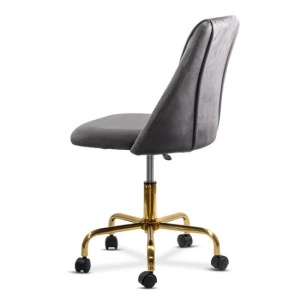 Scaun de birou OFF 642, rotativ, inaltime reglabila, baza aurie, catifea, 100 kg - Img 3