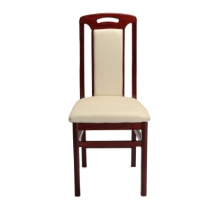 Scaun de living si bucatarie SB Tim, din lemn masiv fag, tapiterie stofa, lacuit, 120 kg, 96x43x40 cm, Mahon - Img 3