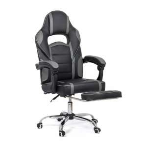 Scaun directorial cu suport picioare OFF 302, gaming, mecanism de balans, piele ecologica, cadru cromat, 110 kg - Img 1