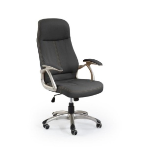 Scaun directorial HM Edison, Cadru Polipropilena, Piele ecologica, Inaltime ajustabila, Sistem Balansare, 120 kg, 118x64x70 cm, Negru