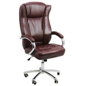 Scaun directorial OFF 314, ergonomic, spatar inalt, baza cromata, piele ecologica, 120 kg - Img 3