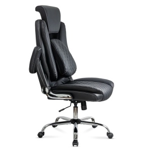 Scaun directorial OFF 651, piele ecologica, robust, cadru metalic, mecanism balans, 120 kg - Img 3