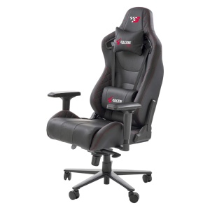 Scaun directorial pentru gaming HM Chavez, piele ecologica, cadru metalic, cotiere reglabile, multiblock, perne lombare,100 kg, negru