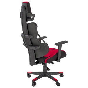 Scaun directorial pentru gaming HM Nitro 2, stofa, cotiere reglabile, multiblock, ergonomic,120 kg, negru rosu - Img 3