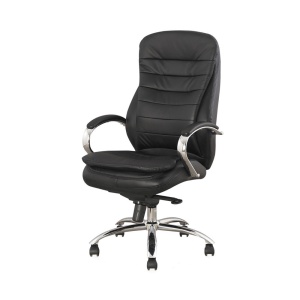 Scaun directorial SL Q154, Mecanism Multiblock, Piele ecologica, Inaltime ajustabila,100 Kg, Negru - Img 2