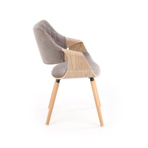 Scaun living HM K396 gri - stejar deschis - Img 3