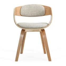 Scaun living si bucatarie BUC 014, ergonomic, cadru lemn curbat, stofa, 100 kg, bej - Img 3