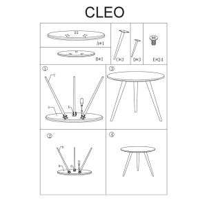 Set 2 mese cafea SL Cleo negru - Img 2
