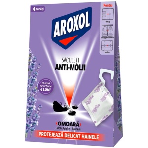 Set 4 saculeti, impotriva moliilor, Lavanda, Aroxol