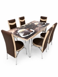 Set masa extensibila cu 6 scaune 1015 - cesti de cafea - Img 2