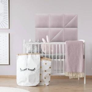 Set panou decorativ tapitat triunghi 30x30 cm roz - Img 3