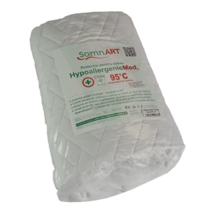 Set Saltea ortopedica, Memory Foam Crin, 160x200x25cm, fermitate tare, cu spuma poliuretanica, memory foam 5 cm, sistem de aerisire perimetral, Salt Confort plus husa hipoalergenica, microfibra - Img 3