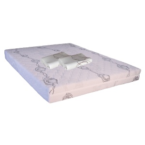 Set Saltea ortopedica, Saturn Memory Plus Comfort 140x200x20cm, cu spuma poliuretanica HR, memory foam 4 cm, husa detasabila tricot, hipoalergenica, fermitate mediu spre tare, Saltsib plus 2 perne ortopedice memory SB 52x32 cm, husa lavabila la 40 C - Img 1