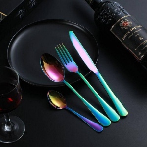 Set tacamuri din inox curcubeu 24 piese Diplomat - Img 1