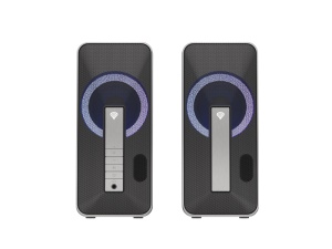 Sistem audio Genesis HELIUM 100BT 2.0, putere maxima RMS 10 W, iluminare RGB, material ABS, metal, conectivitate mini jack, bluetooth 5.0, negru