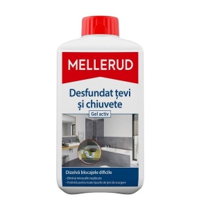 Solutie pentru desfundat tevi si chiuvete Mellerud, gel activ 1l