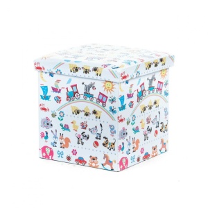 Taburete cu spatiu depozitare, Design, MDF Piele ecologica, 100 kg, 38 x 38, Toys