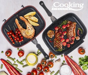 Tigaie dubla pentru gatit din aluminiu, Cooking by Heinner, 32x24x7.5 cm, neagra - Img 4