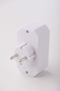 Adaptor priza, triplu, 1 x Schuko, 2 x Euro, protectie copii, alb - Img 2