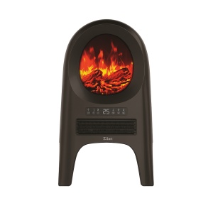 Aeroterma tip semineu, ceramica, 2000 W, 2 trepte de incalzire, display LED, termostat reglabil, telecomanda, timer, ZLN-5664, Zilan, Negru