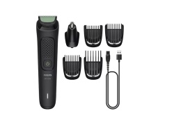 Aparat de tuns 6in1 Philips All-in-One Trimmer 3000 Series, MG3915/15, autonomie 60 min, setari lungime 0.5 – 12 mm, lame cu autoascutire, husa