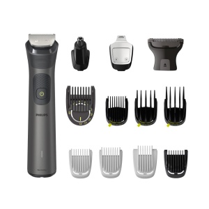Aparat de tuns barba si parul PHILIPS 13 in 1 Multigroom All in One MG7925/15, Tehnologie BeardSense, Lame din otel cu auto-ascutire, 26 setari de lungime, Rezistent la apa, Husa, Negru / Argintiu, L x A x I (mm) 70x160x230