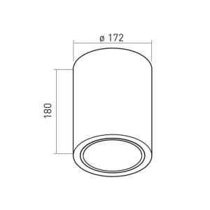 Aplica rotunda Drago E27 60W GTV 172x180mm Alb - Img 2